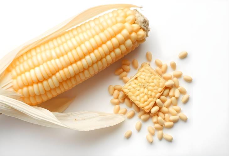 Peeled Ear of Corn with Seeds A Close Up Perspective